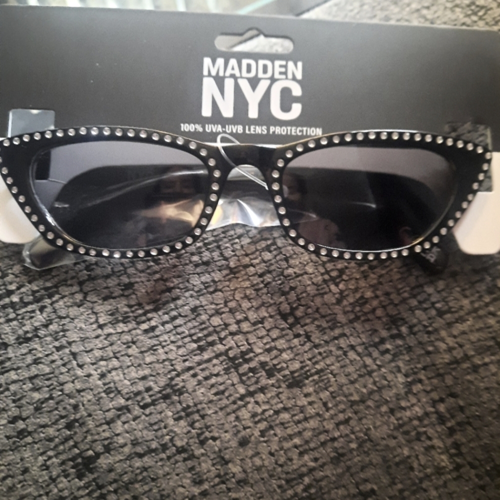 Madden NYC Women’s Rhinestone cat eye Sunglasses